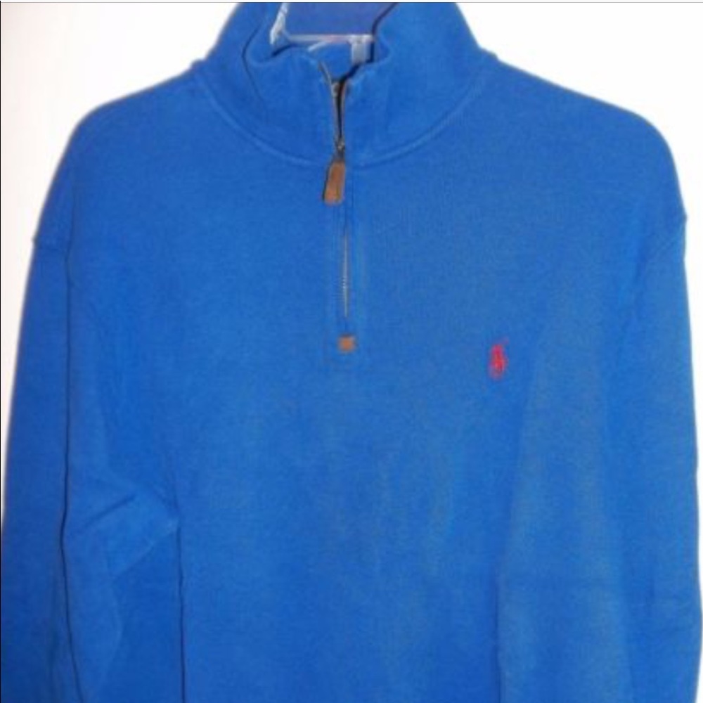 🐎Polo Ralph Laurens Mens 1/4 Blue W/ Red Pony🐎
